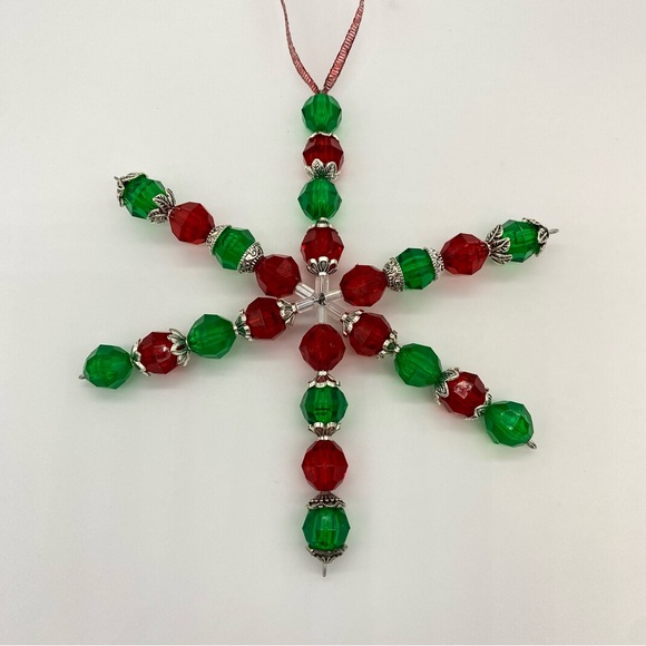 Hand Crafted Other - Snowflake Christmas Tree Ornament Window Charm Handmade
